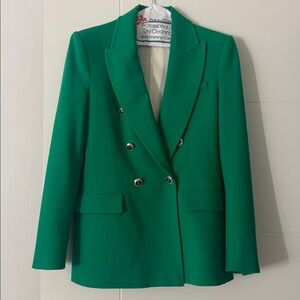 Zara Green Double-Breasted Blazer
